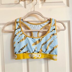 Yellow and blue psd sports bra
